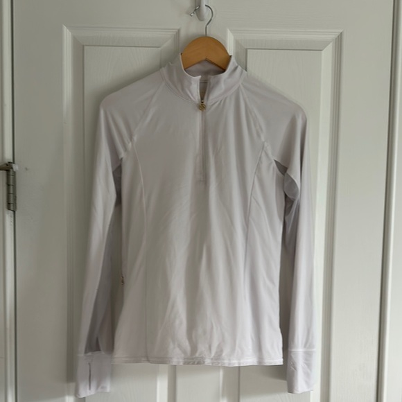 Lily Pulitzer  White Quarter-Zip Luxletic Top - Picture 1 of 10